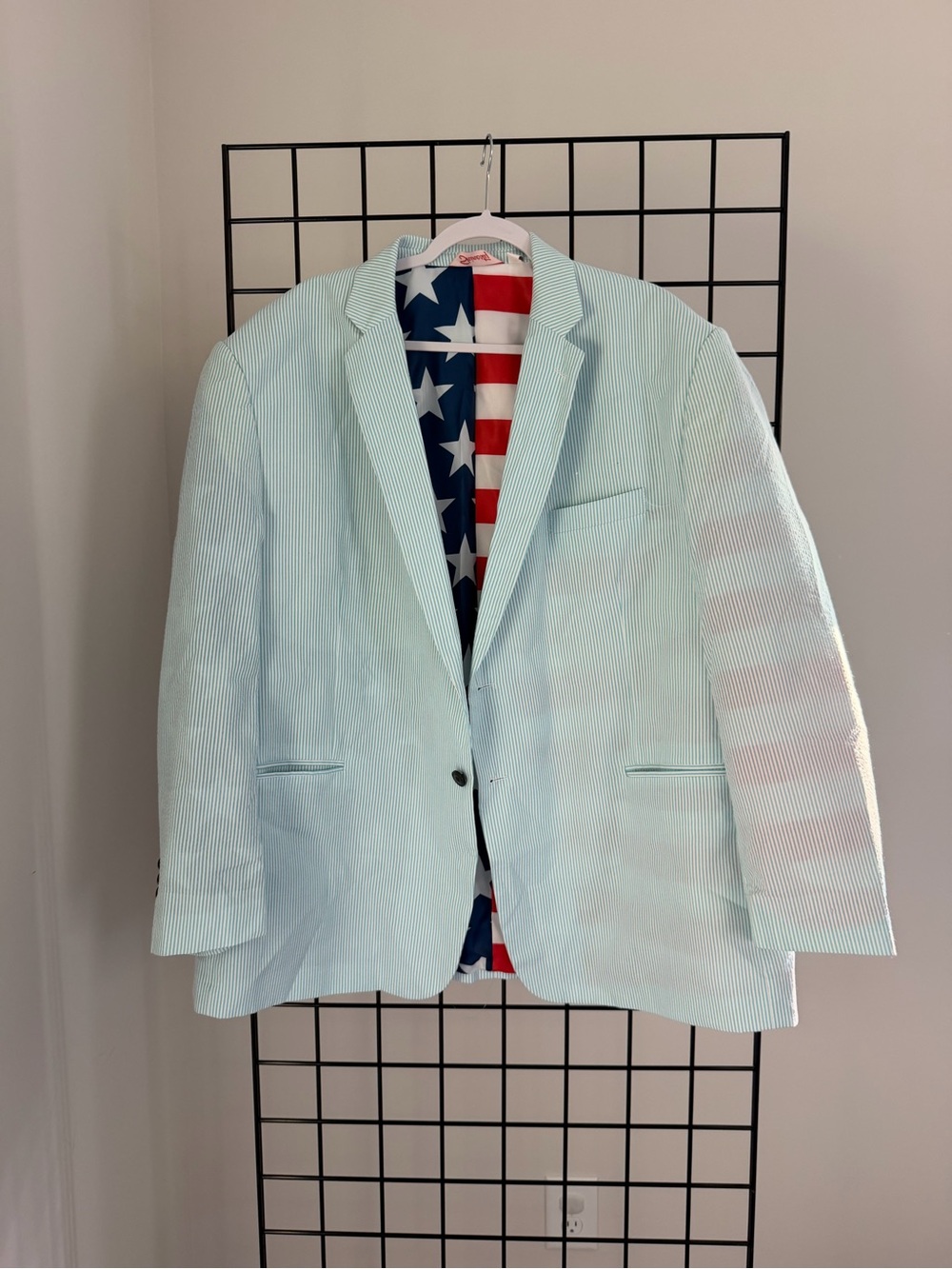 Men's Mint Seersucker Blazer - Lightweight Summer Sport Coat